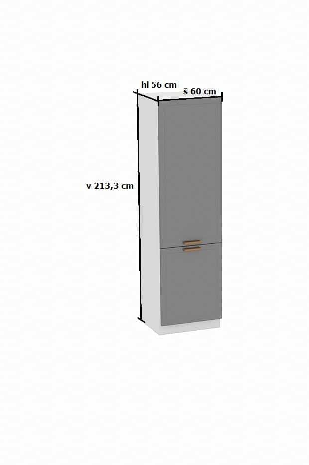 ADÉLE šedá - D60LO 2133 L i P 2 FR - vys skříňka na lednici, rozměry