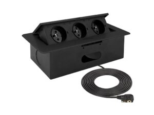 Výklopná zásuvka BOX 3 x 230V s 3m kabelem – černá